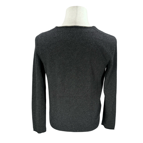 360 Cashmere Cardigan Sweater Women’s Medium Charcoal Gray Cashmere Wool Blend - Picture 5 of 10